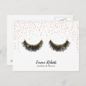 Lashes Makeup Artist Roos Gold Confetti Briefkaart (Voorkant / Achterkant)