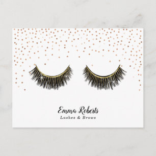 Lashes Makeup Artist Roos Gold Confetti Briefkaart