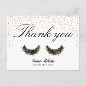 Lashes Makeup Artist Roos Gold Confetti Hartelijk Briefkaart (Voorkant)