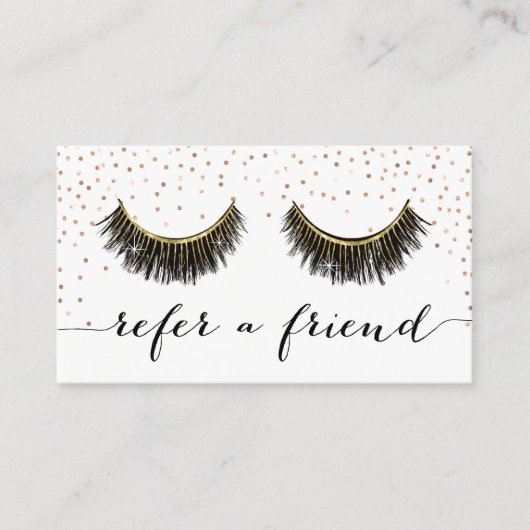 Lashes Makeup Artist Roos Gold Confetti Referral (Voorkant)