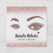 Lashes Makeup Artist Roos Gold Confetti Salon Vierkante Visitekaartje (Voorkant)