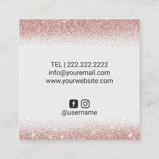 Lashes Makeup Artist Roos Gold Confetti Salon Vierkante Visitekaartje (Achterkant)