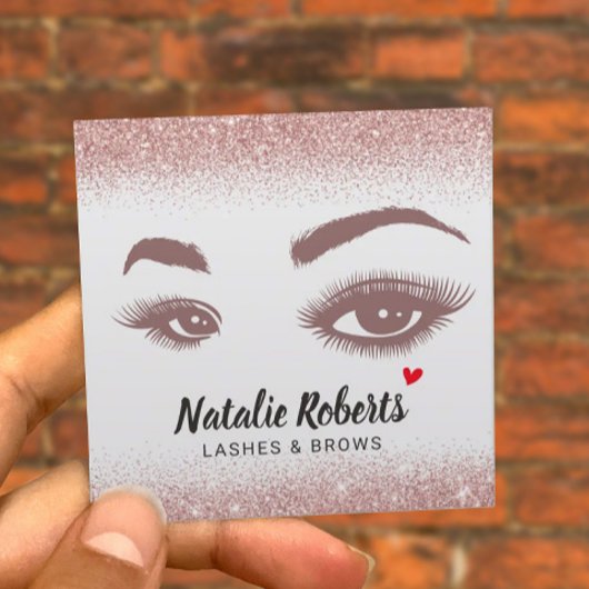 Lashes Makeup Artist Roos Gold Confetti Salon Vierkante Visitekaartje