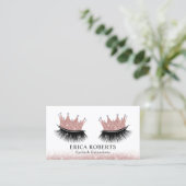 Lashes Makeup Artist Roos Gold Crown Eyelash Salon Visitekaartje (Staand voorkant)