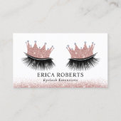 Lashes Makeup Artist Roos Gold Crown Eyelash Salon Visitekaartje (Voorkant)