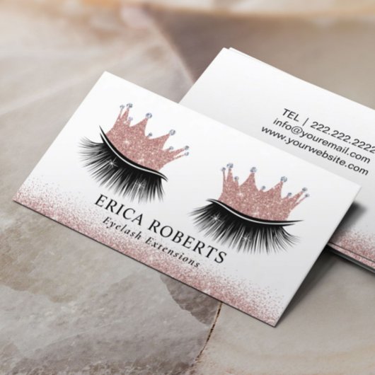 Lashes Makeup Artist Roos Gold Crown Eyelash Salon Visitekaartje
