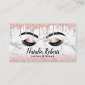 Lashes Makeup Artist Roos Gold Drift White marble Visitekaartje (Voorkant)