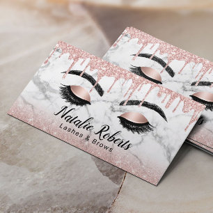 Lashes Makeup Artist Roos Gold Drift White marble Visitekaartje