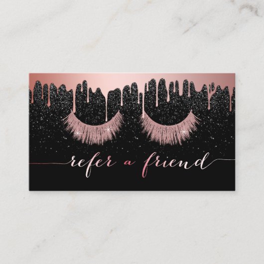 Lashes Makeup Artist Roos Gold Dripping Reference Aanbevelingskaartje (Voorkant)