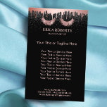 Lashes Makeup Artist Roos Gold Driving Salon Flyer<br><div class="desc">Lashes Makeup Artist Roos Gold Dripping Beauty Salon Brochures.</div>