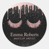 Lashes Makeup Artist Roos Gold Driving Salon Ronde Sticker (Voorkant)