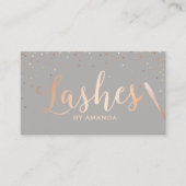 Lashes Makeup Artist Roos Gold en grijs Visitekaartje (Voorkant)