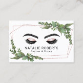 Lashes Makeup Artist Roos Gold Geometric Greenery Visitekaartje (Voorkant)