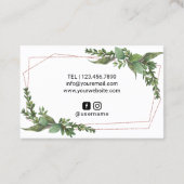 Lashes Makeup Artist Roos Gold Geometric Greenery Visitekaartje (Achterkant)