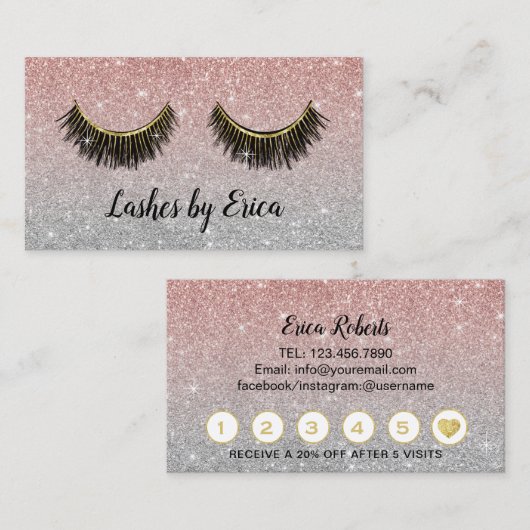 Lashes Makeup Artist Roos Gold Glitter Loyalty (Voorkant / Achterkant)