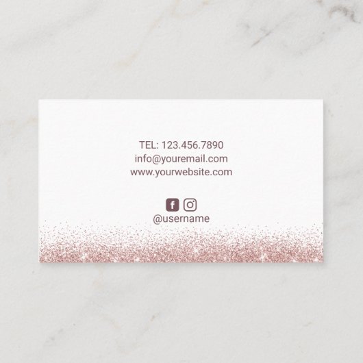 Lashes Makeup Artist Roos Gold Glitter Visitekaartje (Achterkant)