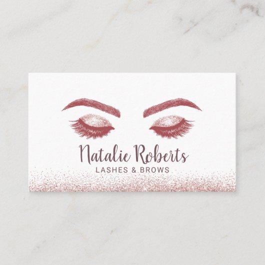Lashes Makeup Artist Roos Gold Glitter Visitekaartje (Voorkant)