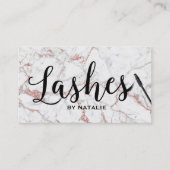 Lashes Makeup Artist Roos Gold Marble Typografie Visitekaartje (Voorkant)