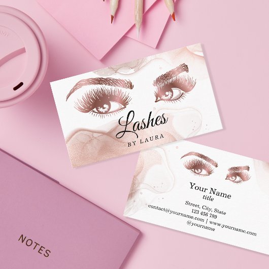 Lashes Makeup Artist Roos Gold Mascara Brows Busin Visitekaartje