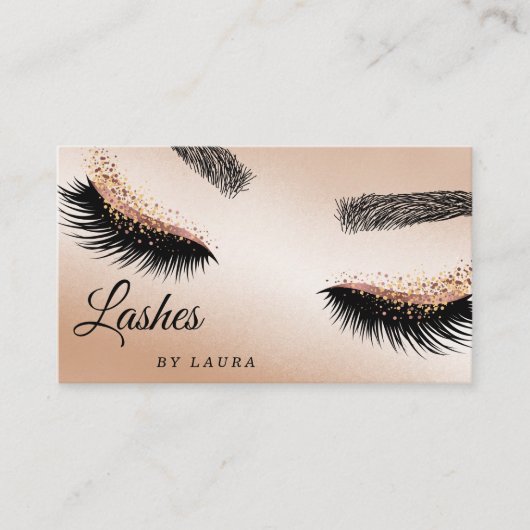 Lashes Makeup Artist Roos Gold Mascara Brows Visitekaartje (Voorkant)