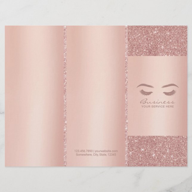 Lashes Makeup Artist Roos Gold Salon Tri-Fold (Voorkant)