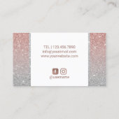 Lashes Makeup Artist Roos Gold & Silver Glitter Visitekaartje (Achterkant)