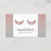 Lashes Makeup Artist Roos Gold & Silver Glitter Visitekaartje (Voorkant)