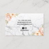 Lashes Makeup Artist Salon  Floral Marble Visitekaartje (Achterkant)