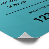 Lashes Makeup Artist Salon Openuren Blauwgroen Poster (Hoek)