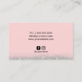 Lashes Makeup Artist Silver Crown Blush Pink Salon Visitekaartje (Achterkant)