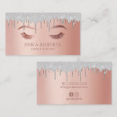 Lashes Makeup Artist Silver Driving Roos Gold Visitekaartje (Voorkant / Achterkant)