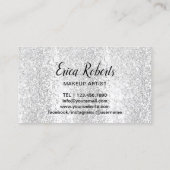 Lashes Makeup Artist Silver Glitter Beauty Salon Visitekaartje (Achterkant)