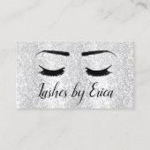 Lashes Makeup Artist Silver Glitter Beauty Salon Visitekaartje (Voorkant)