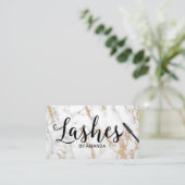 Lashes Makeup Artist Trendy White Marble Visitekaartje (Staand voorkant)