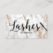 Lashes Makeup Artist Trendy White Marble Visitekaartje (Voorkant)