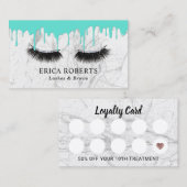 Lashes Makeup Artist Turquoise Drift Marble Klantenkaartje (Voorkant / Achterkant)