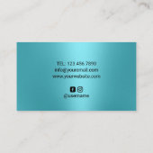 Lashes Makeup Artist Unicorn drijft Turquoise Salo Visitekaartje (Achterkant)