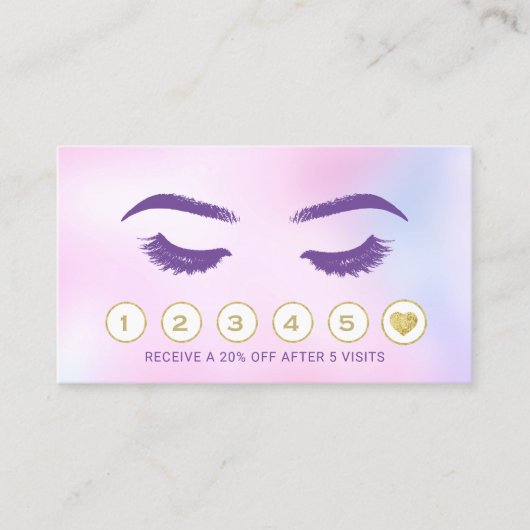Lashes Makeup Artist Waterverf Pink Salon Loyalty (Voorkant)