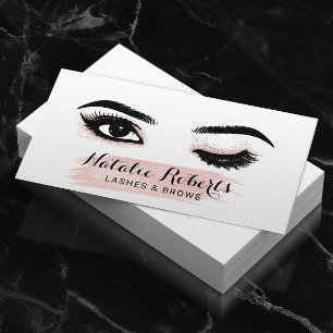 Lashes Makeup Artist Wink Eye Blush Pink Salon Visitekaartje