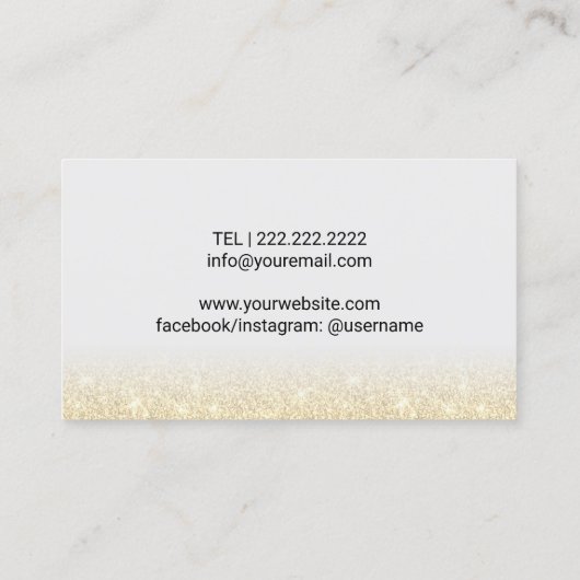 Lashes Makeup Artist Wink Eye Elegant Gold Glitter Visitekaartje (Achterkant)