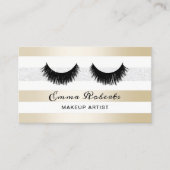 Lashes Makeup artistieke moderne gouden en zilvers Visitekaartje (Voorkant)