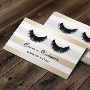 Lashes Makeup artistieke moderne gouden en zilvers Visitekaartje
