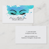 Lashes Makeup artistieke moderne Waterverf Visitekaartje (Voorkant / Achterkant)