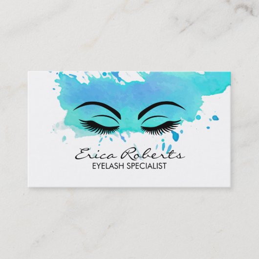 Lashes Makeup artistieke moderne Waterverf Visitekaartje (Voorkant)