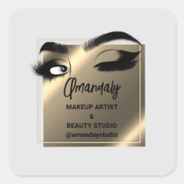 Lashes Makeup Beauty Shop Hartelijk dank Vierkante Sticker