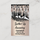 Lashes Makeup Black Drift QR Code Logo Roos Gold Visitekaartje (Voorkant)