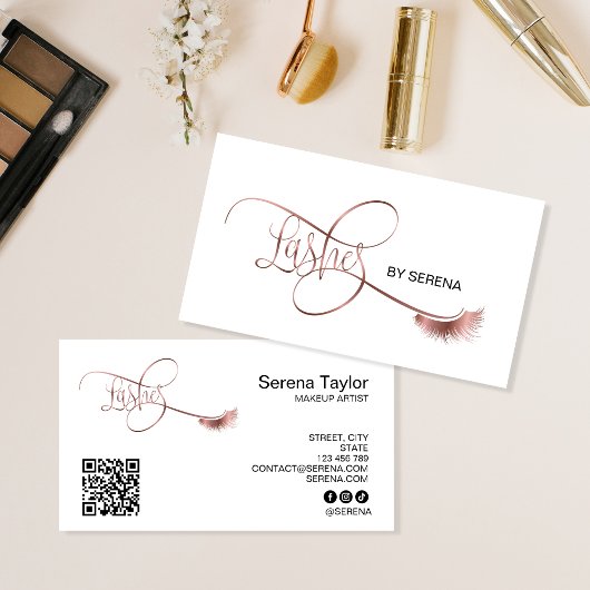 Lashes Makeup Girl Lash Extension QR Code Beauty Visitekaartje