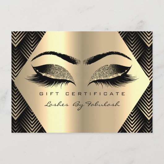 Lashes Makeup Gold Black Sepia Certificate Gift (Achterkant)