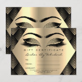 Lashes Makeup Gold Black Sepia Certificate Gift (Voorkant / Achterkant)