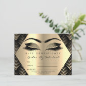 Lashes Makeup Gold Black Sepia Certificate Gift (Staand voorkant)